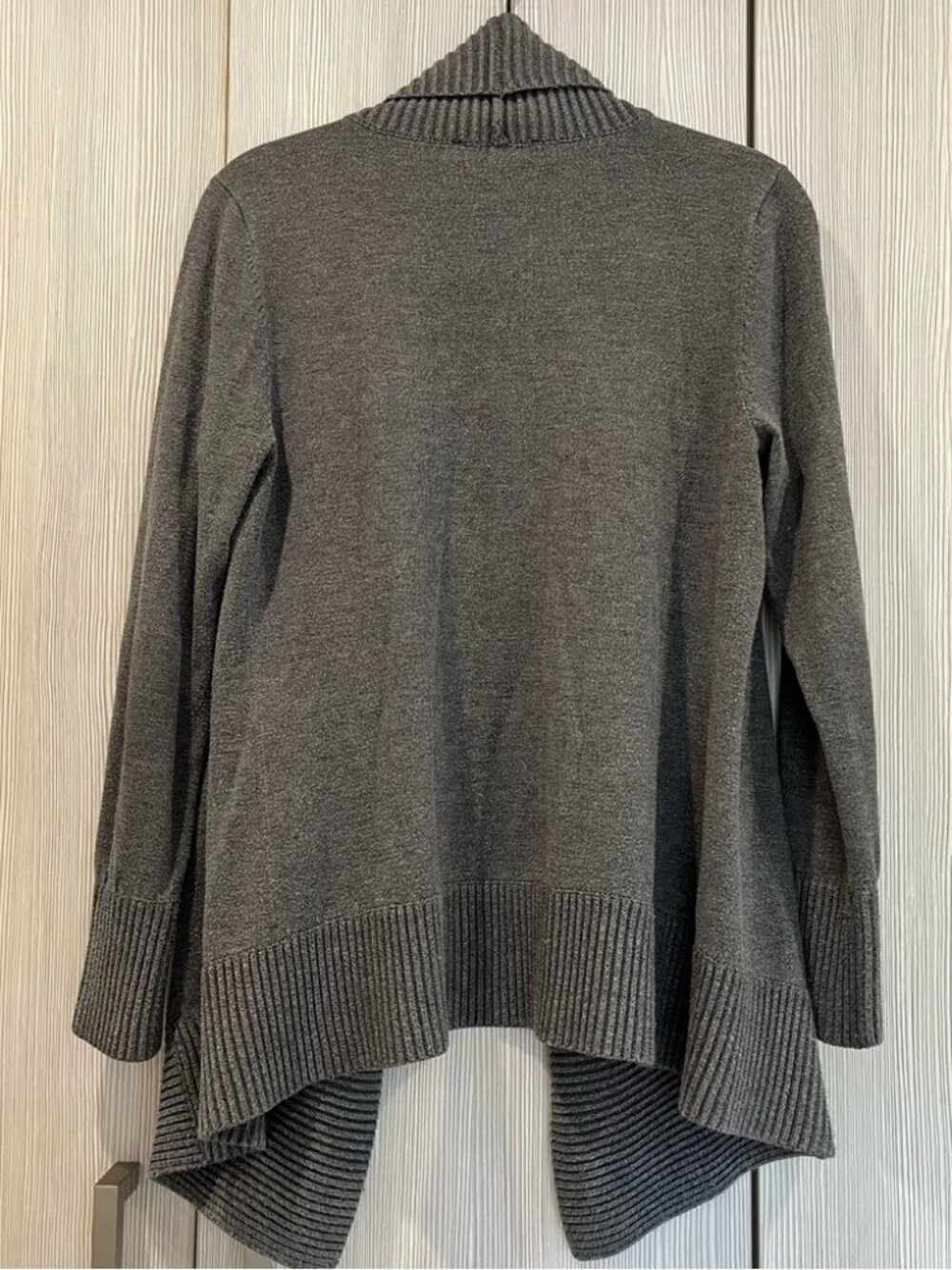 International Concepts | Open Front Waterfall Cardigan | Grey | Petite Small